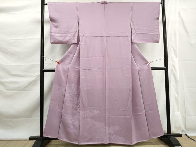 平和屋着物■色留訪問着　刺繍　花車文　紅藤色　正絹　逸品　DABK6358qa