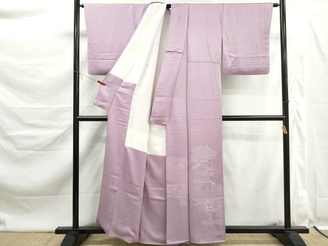 平和屋着物■色留訪問着　刺繍　花車文　紅藤色　正絹　逸品　DABK6358qa