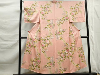 平和屋着物■上質な小紋　草花文　暈し染め　正絹　逸品　DABK6362qa