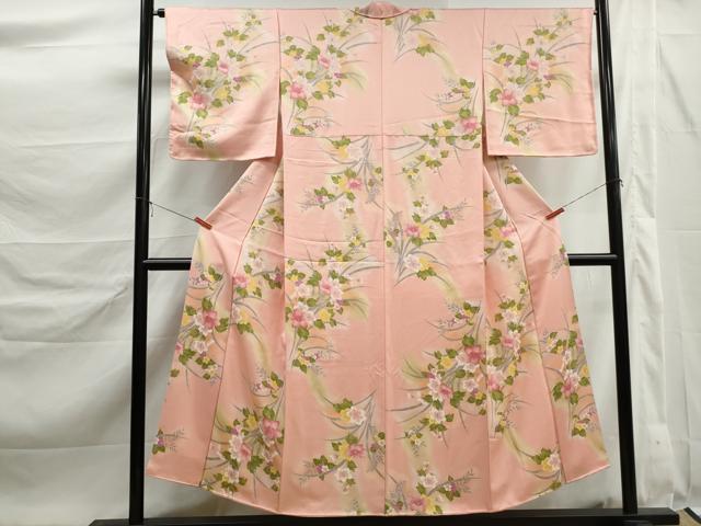 平和屋着物■上質な小紋　草花文　暈し染め　正絹　逸品　DABK6362qa