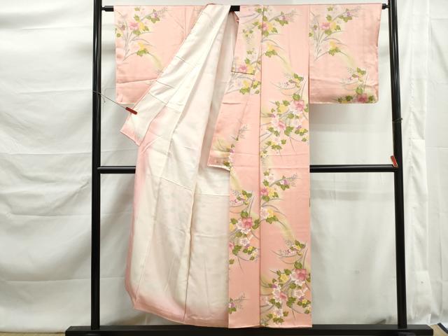 平和屋着物■上質な小紋　草花文　暈し染め　正絹　逸品　DABK6362qa
