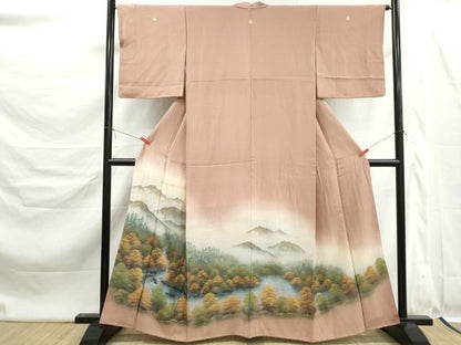 平和屋着物■豪華色留袖　風景樹林文　暈し染め　金彩　正絹　逸品　DABK6367qa