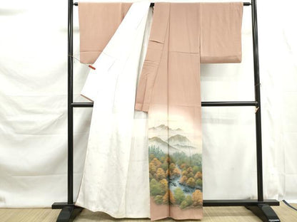 平和屋着物■豪華色留袖　風景樹林文　暈し染め　金彩　正絹　逸品　DABK6367qa