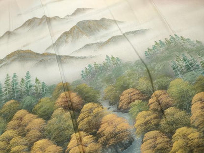 平和屋着物■豪華色留袖　風景樹林文　暈し染め　金彩　正絹　逸品　DABK6367qa