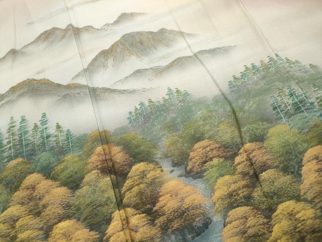 平和屋着物■豪華色留袖　風景樹林文　暈し染め　金彩　正絹　逸品　DABK6367qa