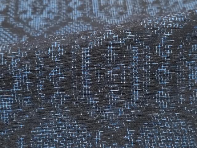 平和屋着物■上質な紬　亀甲文　正絹　逸品　DABK6368qa
