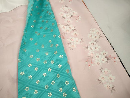 平和屋着物■豪華振袖　駒刺繍　御所車飛鶴花文　暈し染め　金銀彩　正絹　逸品　DABK6369qa
