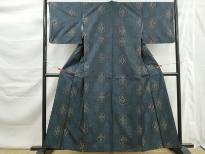 平和屋着物■本場大島紬　亀甲花文　正絹　逸品　DABK6384qa