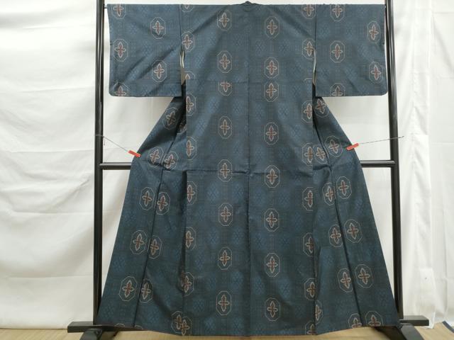 平和屋着物■本場大島紬　亀甲花文　正絹　逸品　DABK6384qa