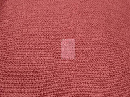 平和屋着物■上質な色無地　作家物　銀朱色　鬼しぼ縮緬　正絹　逸品　DABK6390qa