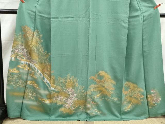平和屋着物■豪華色留袖　風景樹林文　暈し染め　金銀彩　正絹　逸品　DABK6393qa