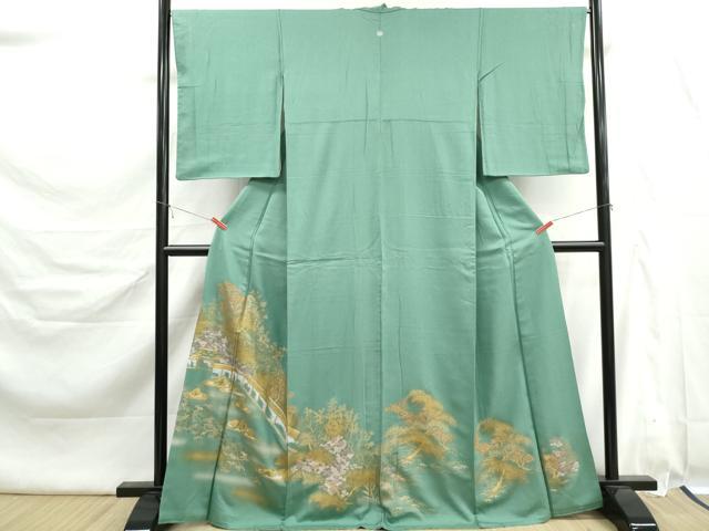 平和屋着物■豪華色留袖　風景樹林文　暈し染め　金銀彩　正絹　逸品　DABK6393qa