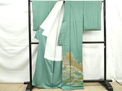 平和屋着物■豪華色留袖　風景樹林文　暈し染め　金銀彩　正絹　逸品　DABK6393qa
