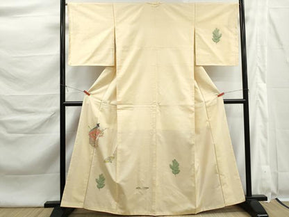 平和屋着物■訪問着　紬地　扇面人物文　正絹　逸品　DABK6400qa