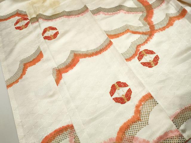 平和屋着物■上質な小紋　駒刺繍　舞蝶文　金彩　正絹　逸品　DABK6403qa