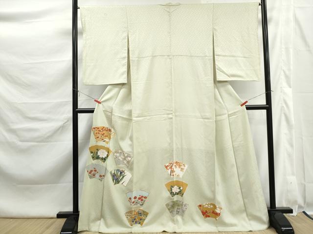 平和屋着物■豪華色留袖　駒刺繍　地紙花文　金彩　正絹　逸品　DABK6406qa