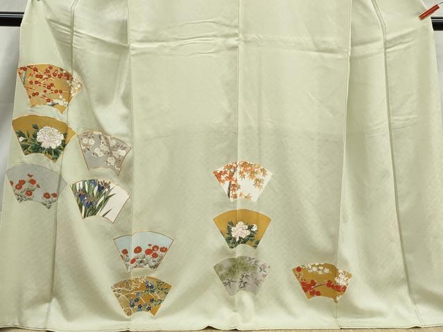 平和屋着物■豪華色留袖　駒刺繍　地紙花文　金彩　正絹　逸品　DABK6406qa