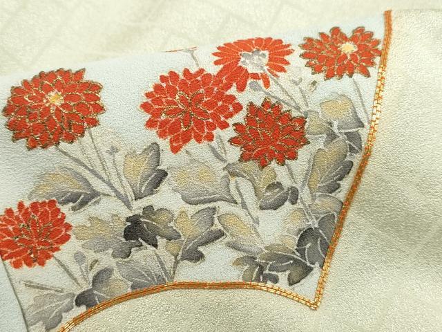 平和屋着物■豪華色留袖　駒刺繍　地紙花文　金彩　正絹　逸品　DABK6406qa