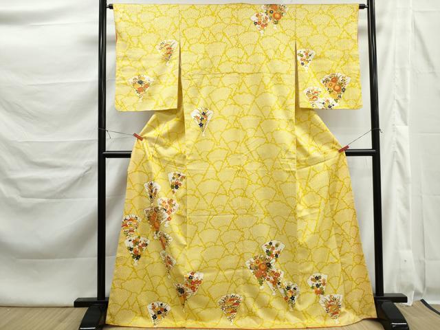平和屋着物■訪問着　駒刺繍　地紙花文　金彩　正絹　逸品　DABK6418qa