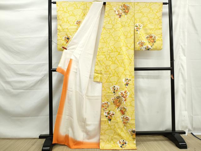 平和屋着物■訪問着　駒刺繍　地紙花文　金彩　正絹　逸品　DABK6418qa