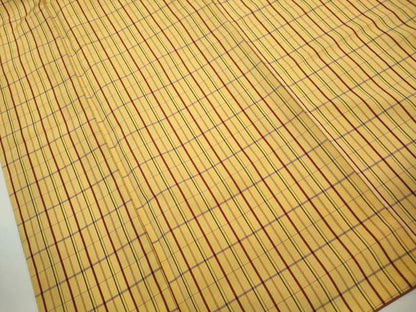 平和屋着物■本場縞大島紬　格子文　正絹　逸品　DABK6423qa