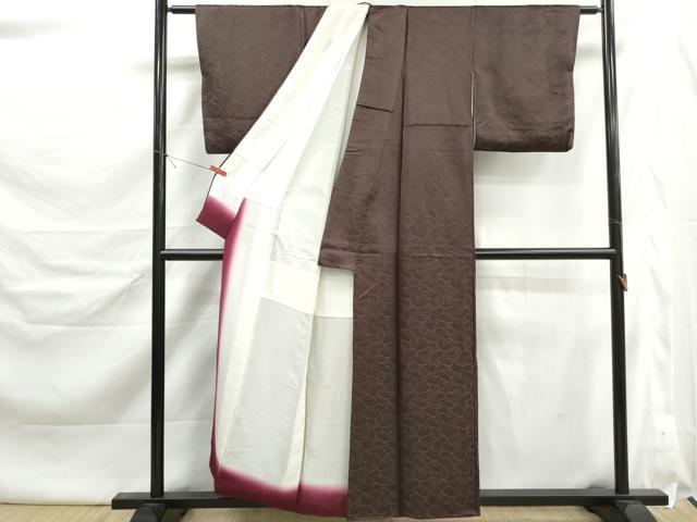 平和屋着物■上質な小紋　寿光織　扇面尽くし　金糸　正絹　逸品　DABK6432qa
