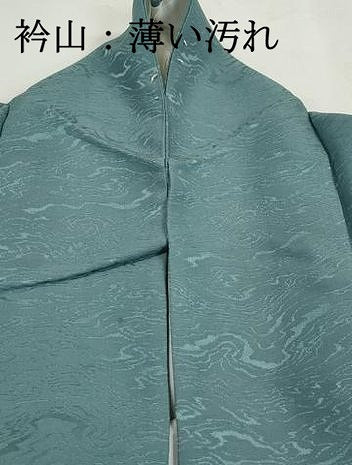 平和屋着物■上質な色無地　流水地紋　薄青色　正絹　逸品　DABK6433qa