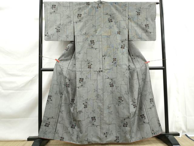 平和屋着物■本場大島紬　9マルキ　花唐草文　正絹　逸品　DABK6435qa