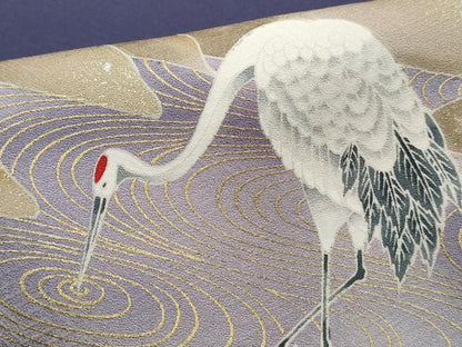 平和屋着物■豪華色留袖　駒刺繍　飛鶴風景文　暈し染め　金彩　正絹　逸品　DABK6436qa