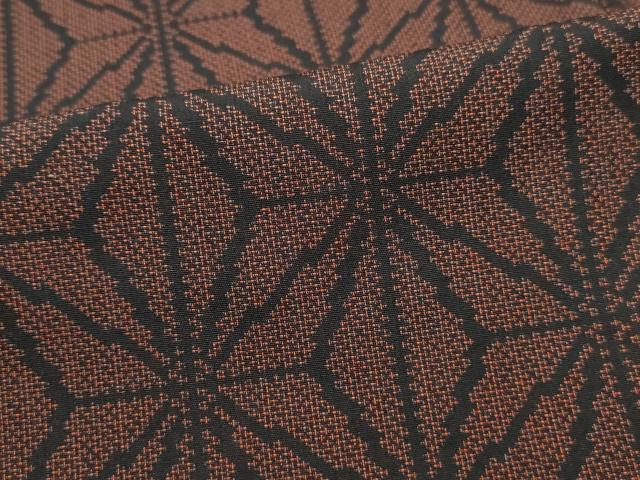 平和屋着物■上質な紬　9マルキ　麻の葉文　正絹　逸品　DABK6440qa