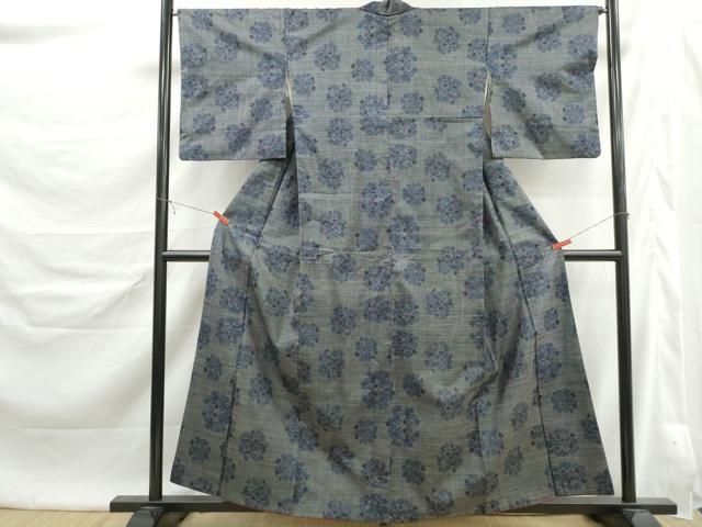平和屋着物■本場大島紬　7マルキ　草花文　正絹　逸品　DABK6446qa