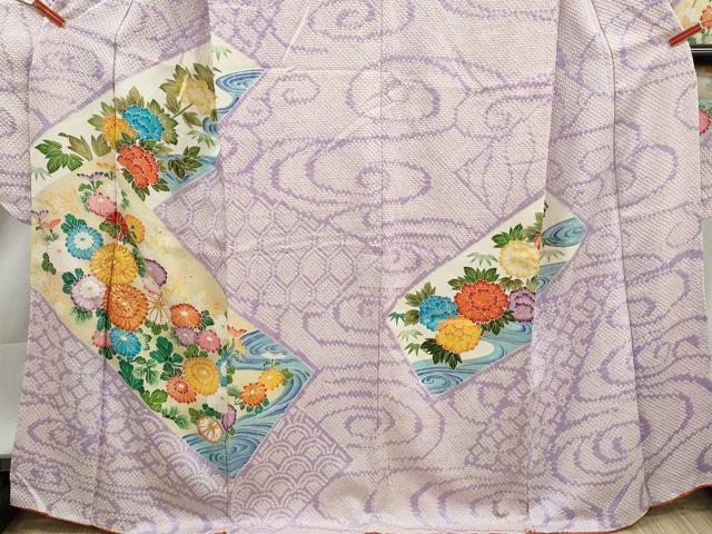 平和屋着物■豪華振袖　駒刺繍　絞り　亀甲流水花文　正絹　逸品　DABK6454qa