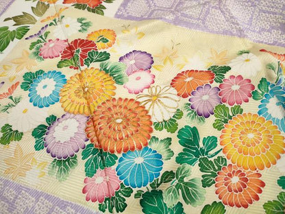 平和屋着物■豪華振袖　駒刺繍　絞り　亀甲流水花文　正絹　逸品　DABK6454qa