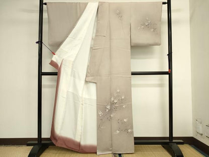 平和屋着物■訪問着　枝花文　暈し染め　正絹　逸品　DABK6522ya