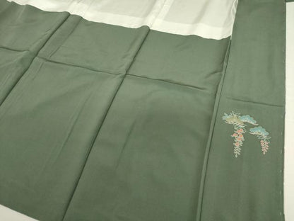 平和屋着物■豪華色留袖　駒刺繍　雪輪扇面花鼓文　暈し染め　金彩　正絹　逸品　DABK6532ya