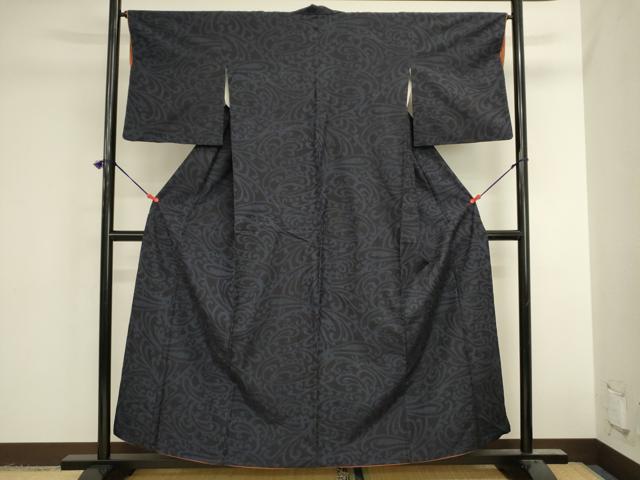 平和屋着物■結城紬　唐草文　正絹　逸品　DABK6542ya