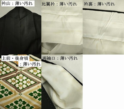 平和屋着物■豪華黒留袖　駒刺繍　花菱文　金彩　正絹　逸品　DABK6545ya
