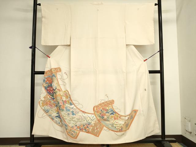 平和屋着物■豪華色留袖　友禅　作家物　絵巻風景花松文　正絹　逸品　DABK6552ya