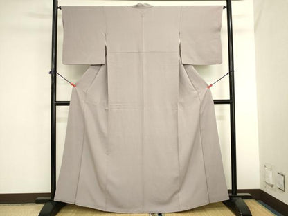平和屋着物■上質な色無地　霞地紋　桔梗鼠色　松坂屋扱い　正絹　逸品　DABK6565ya