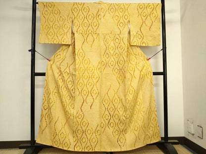 平和屋着物■上質な小紋　総絞り　立涌文　やまと誂製　正絹　逸品　DABK6571ya