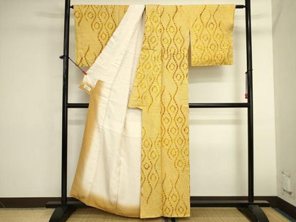 平和屋着物■上質な小紋　総絞り　立涌文　やまと誂製　正絹　逸品　DABK6571ya
