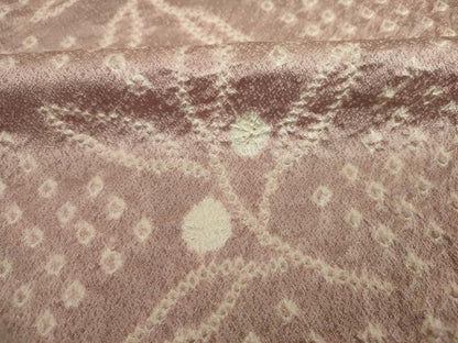 平和屋着物■上質な小紋　総絞り　枝葉文　正絹　逸品　DABK6573ya