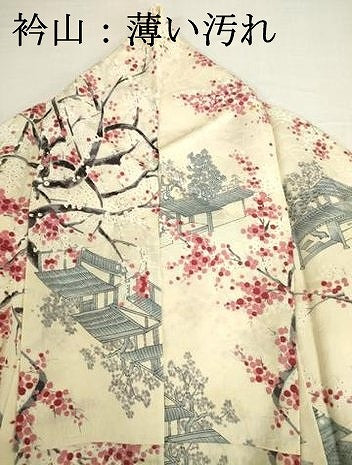 平和屋着物■上質な小紋　風景枝花文　正絹　逸品　DABK6574ya