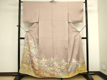 平和屋着物■豪華色留袖　風景花松文　金彩　正絹　逸品　DABK6576ya