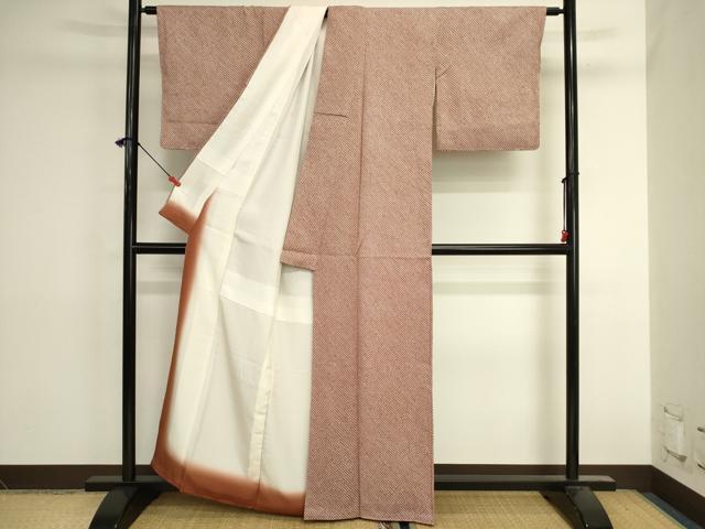 平和屋着物■大変加工の良い総絞り小紋　正絹　逸品　DABK6580ya