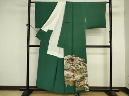 平和屋着物■豪華色留袖　千代田城　金彩　正絹　逸品　DABK6586ya