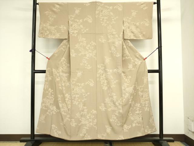 平和屋着物■上質な小紋　風景花文　正絹　逸品　DABK6589ya