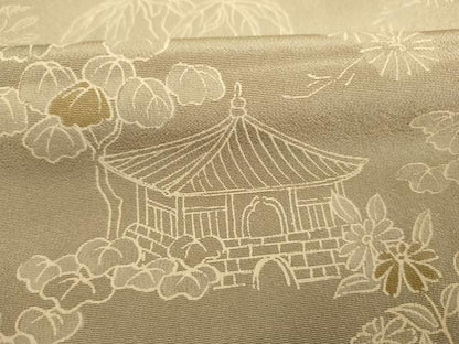 平和屋着物■上質な小紋　風景花文　正絹　逸品　DABK6589ya