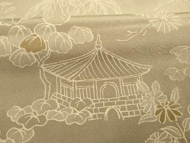 平和屋着物■上質な小紋　風景花文　正絹　逸品　DABK6589ya