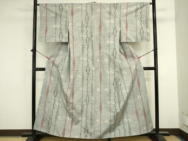 平和屋着物■上質な紬　絣間道　正絹　逸品　未使用　DABK6590ya